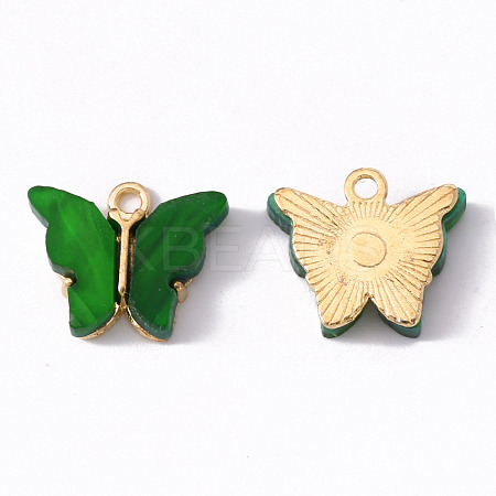 Alloy Acrylic Pendants ENAM-R136-01I-1