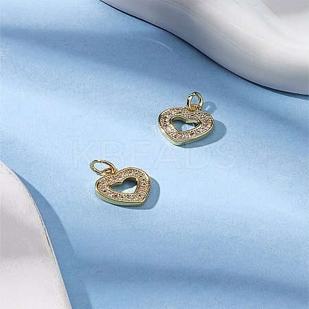 2Pcs Long-Lasting Plated Brass Micro Pave Cubic Zirconia Charms ZIRC-LP0001-59G-1