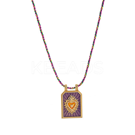 Brass and Enamel Pendant Necklaces FS-WG2CA9F-04-1