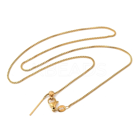 304 Stainless Steel Box Chain Necklace for Women NJEW-G104-05G-1
