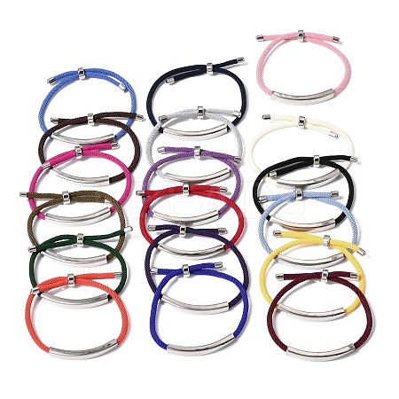 Round Nylon Milan Cord Slider Bracelet Making BJEW-L722-01P-1