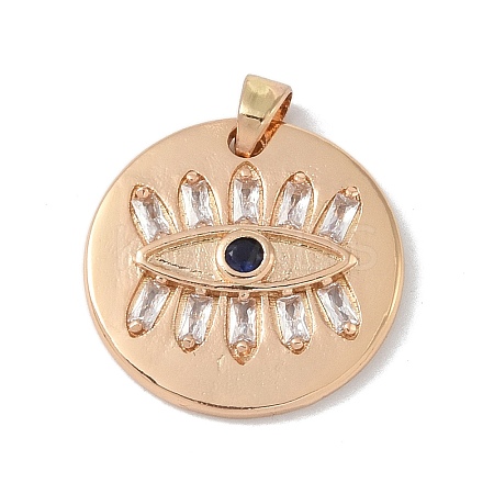 Brass Micro Pave Cubic Zirconia Pendants KK-P273-03KCG-1
