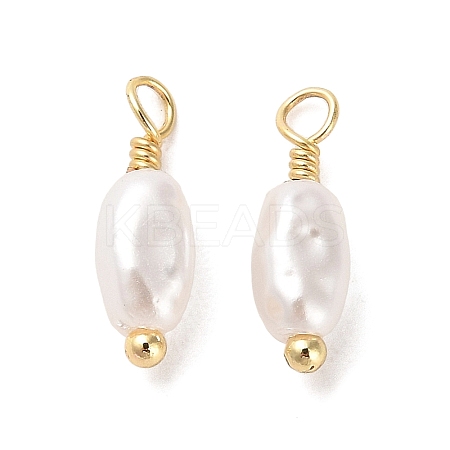 ABS Plastic Imitation Pearl Pendants KK-M266-33G-1