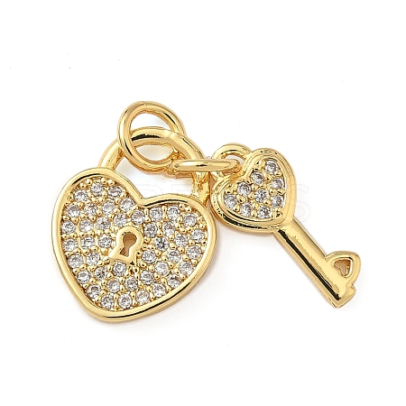 Brass Micro Pave Cubic Zirconia Pendants KK-H076-01G-1