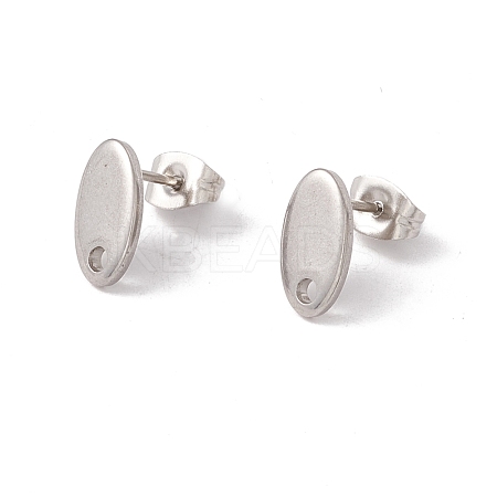Non-Tarnish 201 Stainless Steel Stud Earring Findings with Hole EJEW-A071-01A-P-1