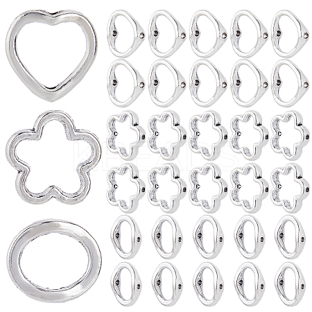 120Pcs 3 Styles Tibetan Style Alloy Bead Frames TIBE-SP0001-13-1