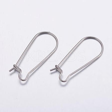 Tarnish Resistant 316 Surgical Stainless Steel Hoop Earrings Settings STAS-K146-040-25x12mm-1