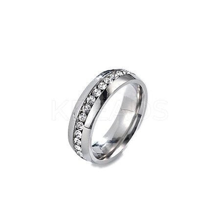 Stainless Steel Rhinestone Finger Rings PW-WG1A103-01-1