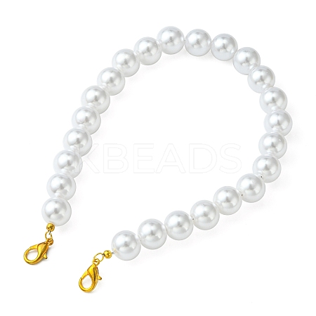 ABS Plastic Imitation Pearl Round Beaded Purse Straps AJEW-FZ00003-1
