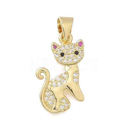 Brass Micro Pave Cubic Zirconia Pendants KK-D431-017G-1