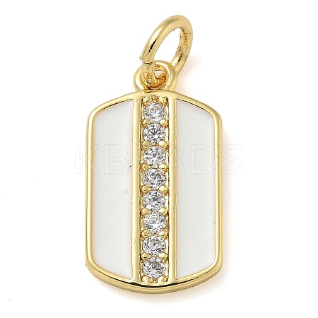 Rack Plating Brass Micro Pave Cubic Zirconia Pendants KK-K392-03G-04-1