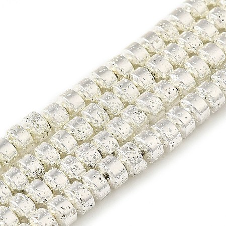 Electroplated Natural Lava Rock Beads Strands G-L606-C02-01F-1