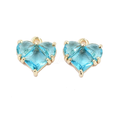 Brass Pave Cubic Zirconia Charms KK-Z059-09G-1