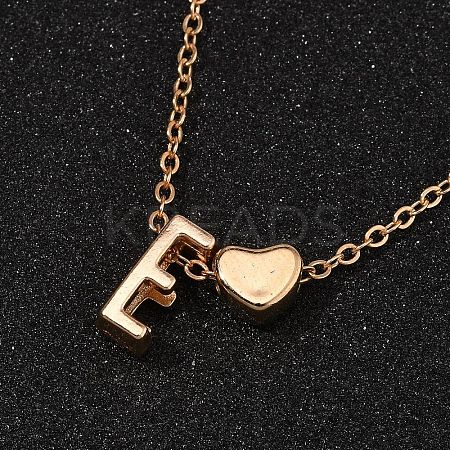 Alloy Letter Heart Pendant Necklaces for Women NJEW-FS0001-09E-1