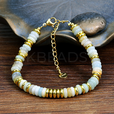 Natural Flower Amazonite Rondelle Beaded Bracelets FS-WGEAC01-04-1
