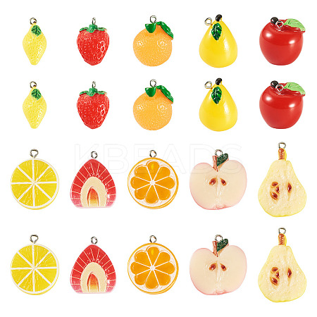 30Pcs 10 Styles Opaque Resin Pendants RESI-TA0005-60-1