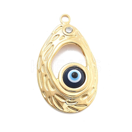 304 Stainless Steel Enamel Rhinestone Pendants RESI-R155-020G-04-1