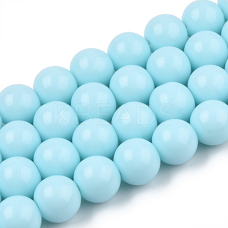 Opaque Solid Color Glass Beads Strands LS-GLAA-T032-P6mm-10-1
