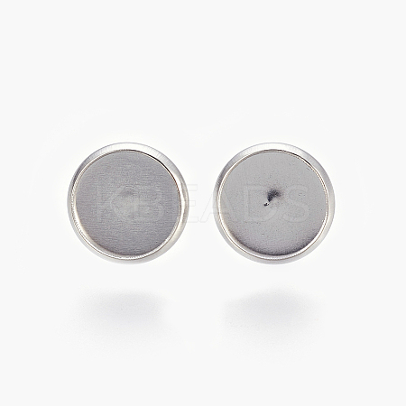 Non-Tarnish Eco-Friendly 316 Surgical Stainless Steel Stud Earring Settings LS-X-STAS-F181-01P-10mm-1
