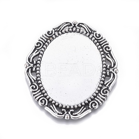 Metal Alloy Cabochon Settings X-PALLOY-A15623-AS-NF-1