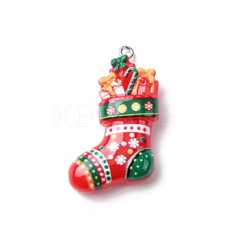 Christmas Opaque Resin Pendants RESI-A049-05O-1