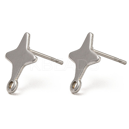 Non-Tarnish Star Shape 201 Stainless Steel Stud Earrings Findings STAS-Q251-02P-1