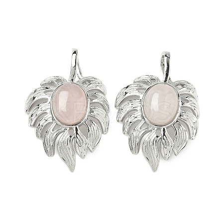Natural Rose Quartz Pendants G-L623-04P-10-1