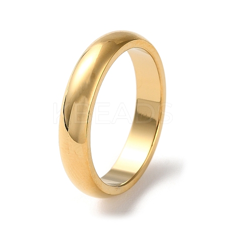 Ion Plating(IP) 304 Stainless Steel Simple Plain Band Finger Ring for Women Men X-RJEW-F152-03G-1