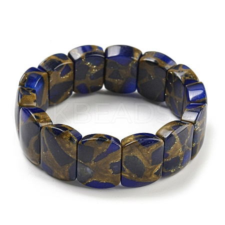Synthetic Rectangle Gold Clinquant Stone Stretch Bracekets G-P549-01A-1