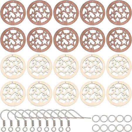 DIY Wooden Dangle Earring Making Kits DIY-FH0002-82-1