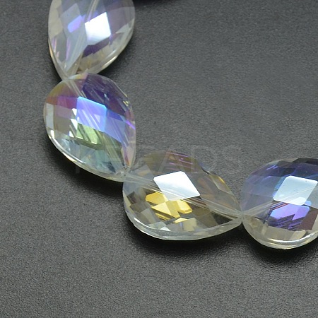 Electroplate Crystal Glass Teardrop Beads Strands X-EGLA-F067A-01-1