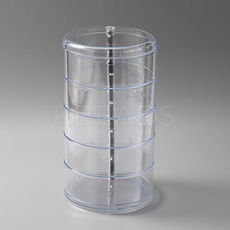 5-Layer Rotating Plastic Jewelry Storage Boxes AJEW-WH0258-621C-1