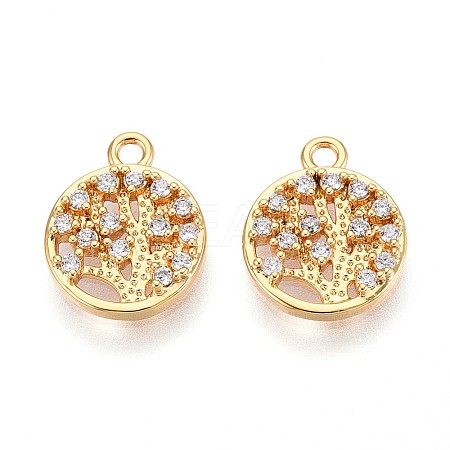 Brass Micro Pave Cubic Zirconia Charms KK-N263-81G-1