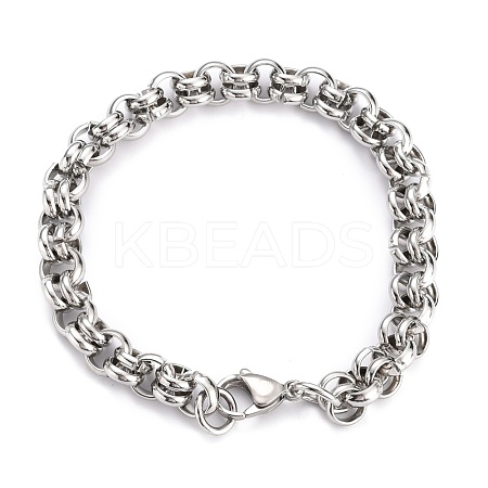 Tarnish Resistant 304 Stainless Steel Rolo Chain Bracelets BJEW-Z011-14P-1