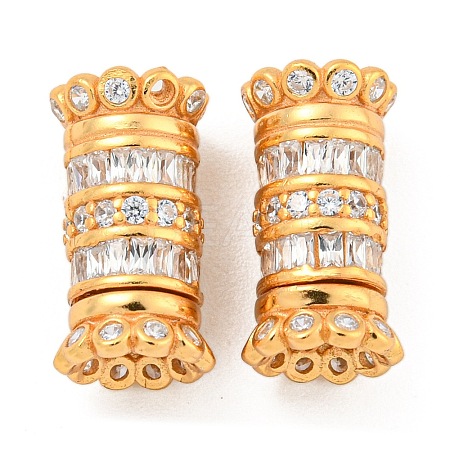925 Sterling Silver Micro Pave Cubic Zirconia Screw Clasps STER-U001-05A-G-1