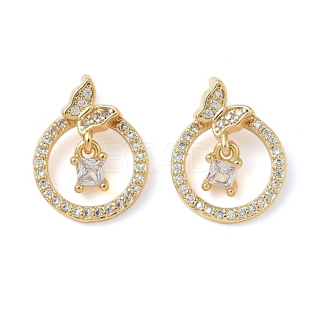 Brass Micro Pave Cubic Zirconia Pendants KK-Q068-28G-1
