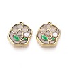 304 Stainless Steel and Enamel ABS Imitation Pearl Pendants STAS-T068-85A-1