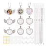 DIY Sublimation Blank Alloy Pendant Necklace Making Kit DIY-PH0022-70-7