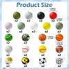 20 Styles Round Silicone Focal Beads SIL-YW0001-31-2