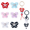 6Pcs 6 Colors Opaque Acrlyic Sparkling Rhinestones Beads SACR-TA0001-51-1