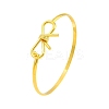 Adjustable Bowknot Brass Torque Bangles for Women BJEW-Z074-01G-1