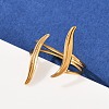 304 Stainless Steel Cuff Open Rings for Women RJEW-H255-01G-04-3
