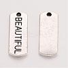 Tibetan Style Alloy Rectangle with Word Beautiful Pendants TIBEP-Q043-063-RS-2