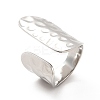 Non-Tarnish 304 Stainless Steel Wide Flat Open Cuff Ring for Women RJEW-F131-16P-1