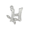 Brass Crystal Rhinestone Letter Links Connector Charms KK-S395-06P-H-1