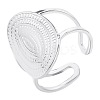 304 Stainless Steel Oval Open Cuff Rings NR1015-1-1