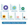 210Pcs 7 Style Resin Cabochons CRES-CD0001-02-6
