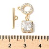 Brass Pave Clear Cubic Zirconia Toggle Clasps KK-A253-08G-3