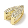 Rack Plating  Brass Micro Pave Clear Cubic Zirconia Slide Charms KK-R163-10G-2