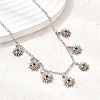 Brass Micro Pave Cubic Zirconia Sun Pendant Necklaces NJEW-B157-16P-2